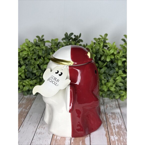 Goblins & Ghouls Devil & Angel Ghost Candle Jars – Large Ceramic Halloween Decor - Picture 2 of 10